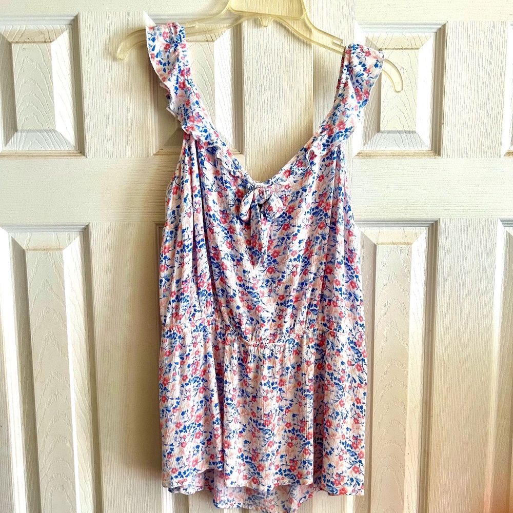 Lane Bryant white floral tank top